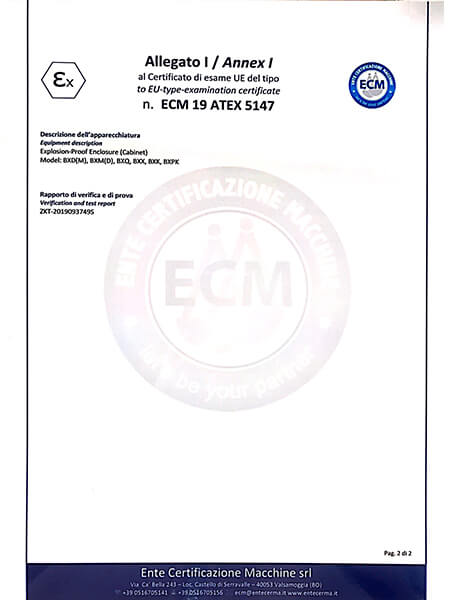 ATEX certificate